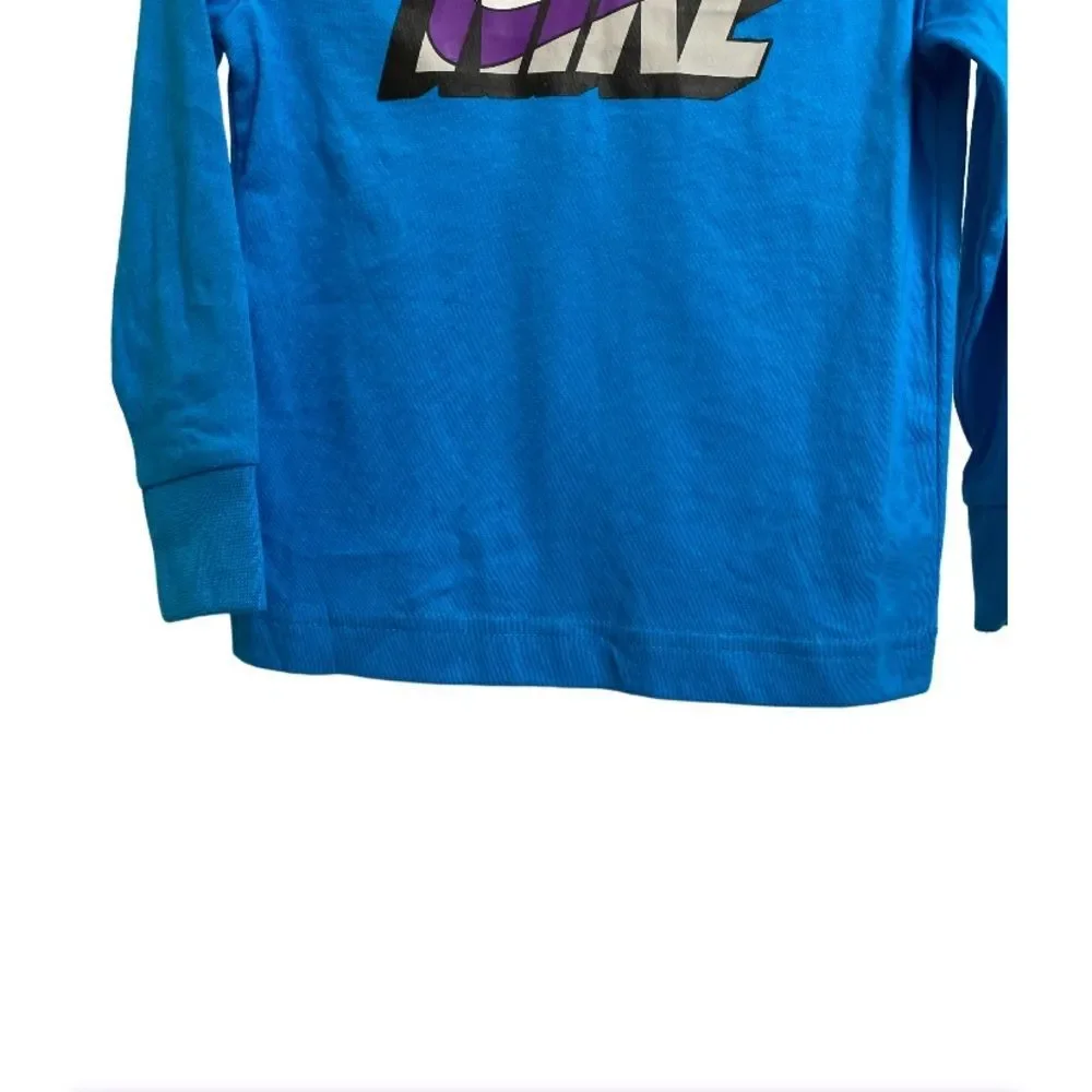 NWT Nike Toddler Long Sleeve Logo T-Shirt Tee Size 2T 1-2 Years Blue Vacation
